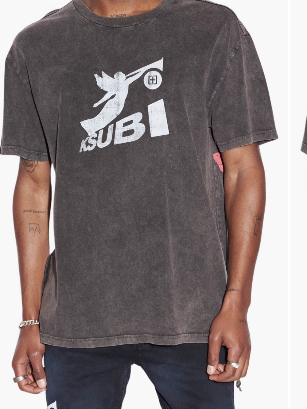 Ksubi Washed Black Logo Short Sleeve Tee
